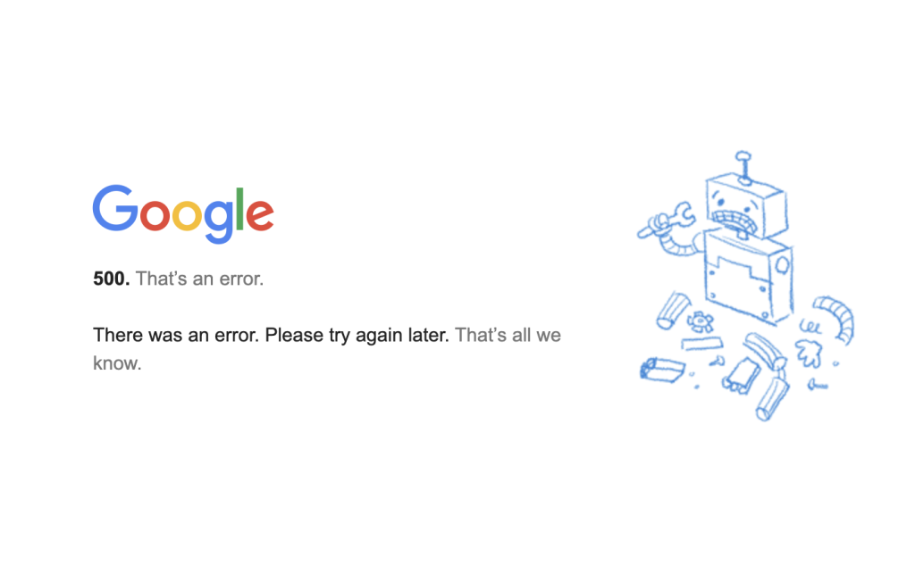 Google search console error showing in November 2024